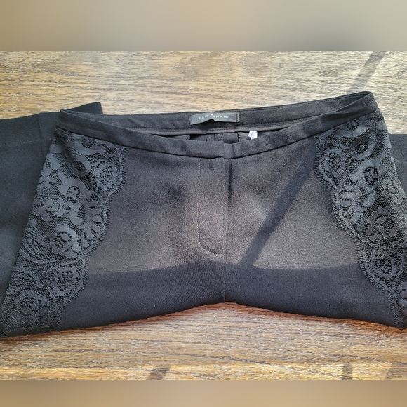 Elie Tahari Black Straight Leg Pants with Lace Detail - Picture 5 of 10